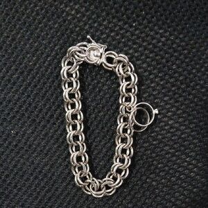 Chunky Silver Charm Bracelet